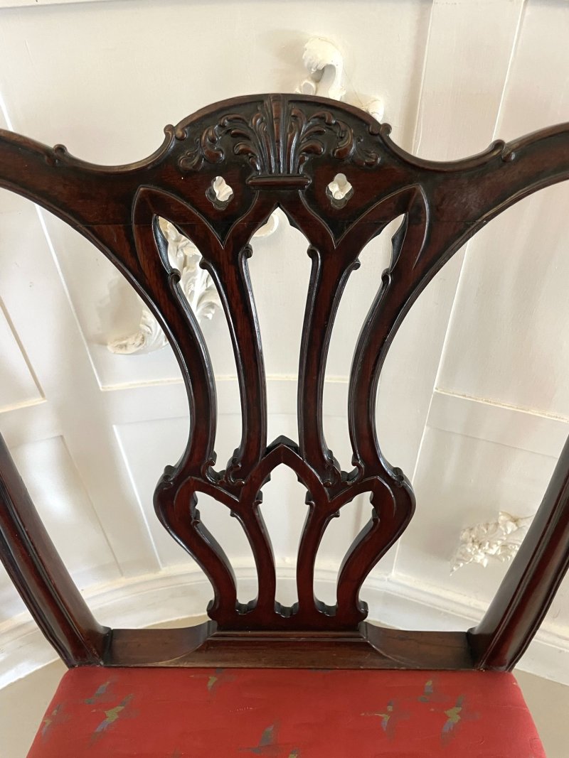 Set of 12 Antique Victorian Quality Carved Mahogany Dining Chairs - Image 15